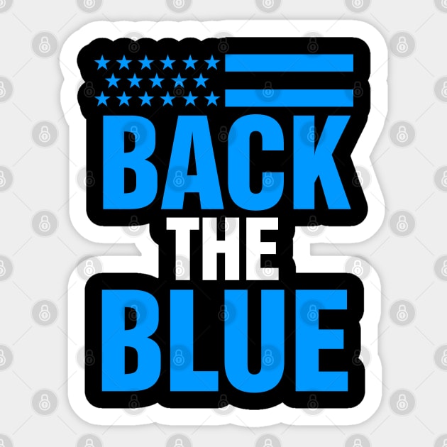Back the store blue sticker